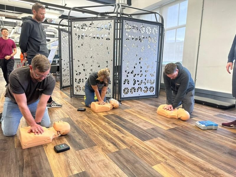 CPR certificate course with manikin practice